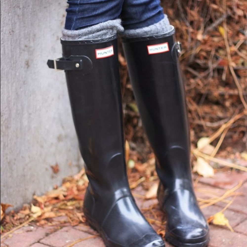 Black Glossy Hunter Boots